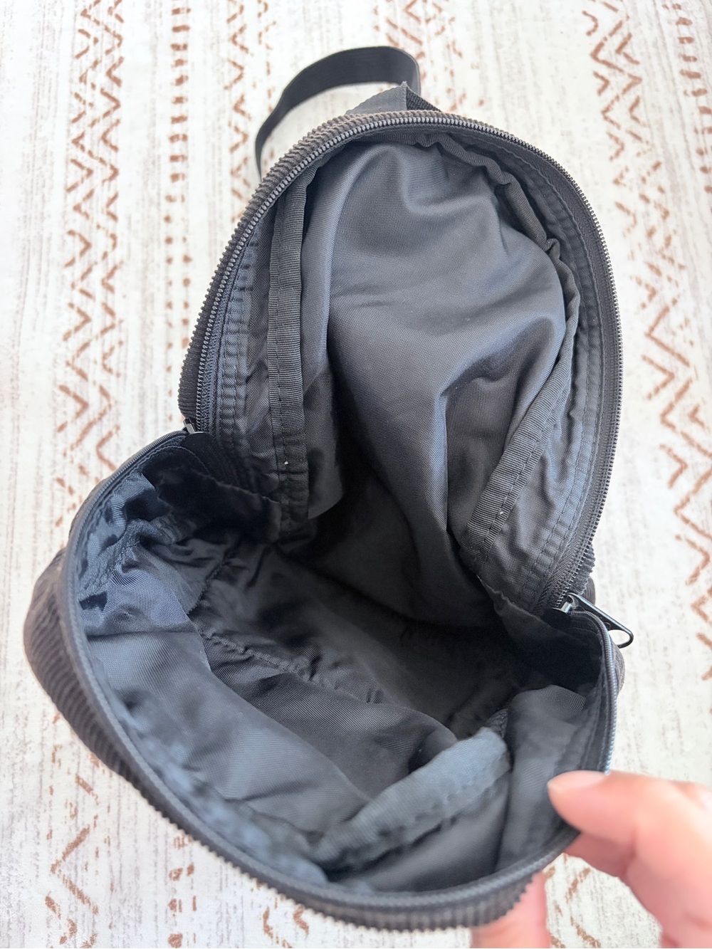 JanSport Black Corduroy Mini Backpack - Picture 2 of 2